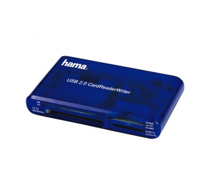 Hama 00055348 35in1 USB 2.0 Multi Card Reader, SD/CF/MS/xD/SM, blue